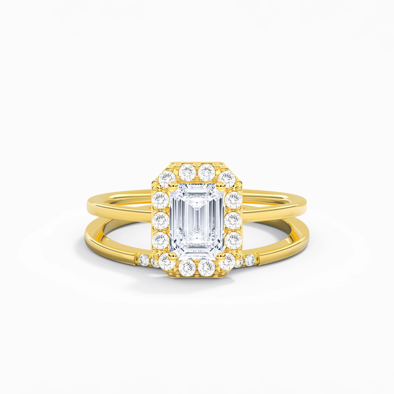 925 Sterling Silver Moissanite Wedding Ring Set