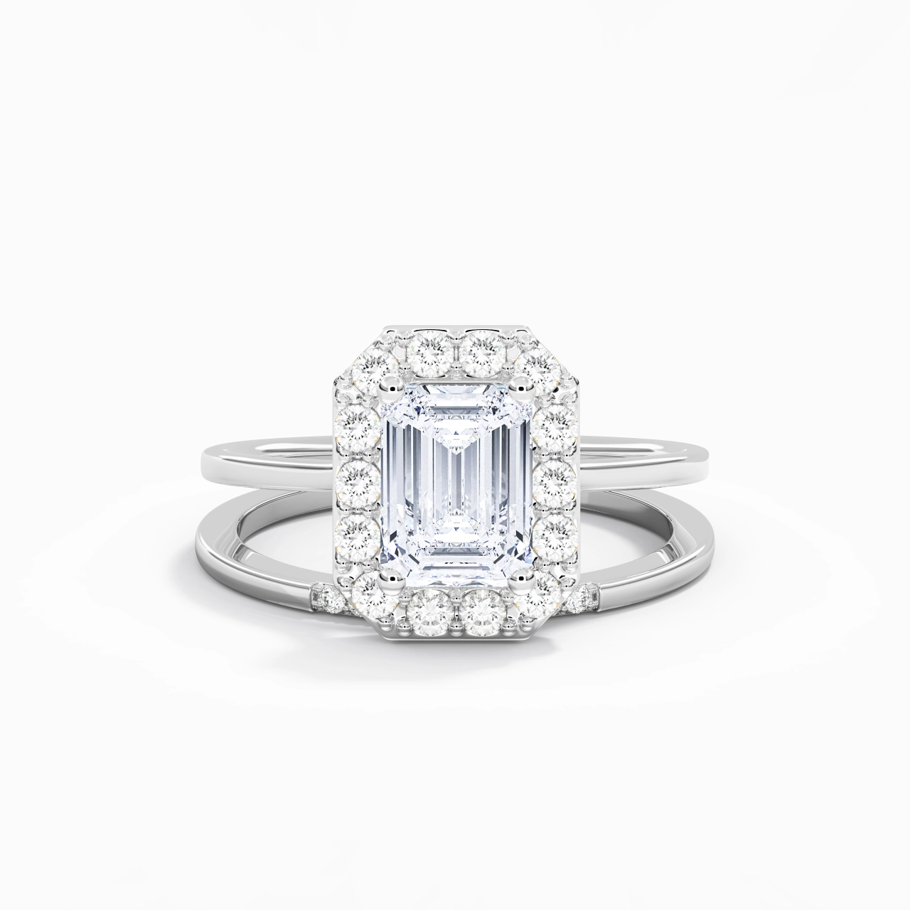 925 Sterling Silver Moissanite Wedding Ring Set