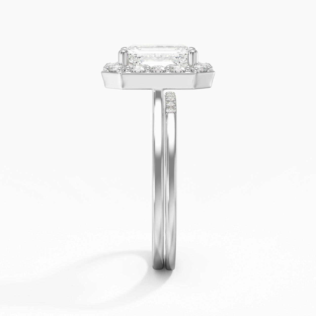 925 Sterling Silver Moissanite Wedding Ring Set
