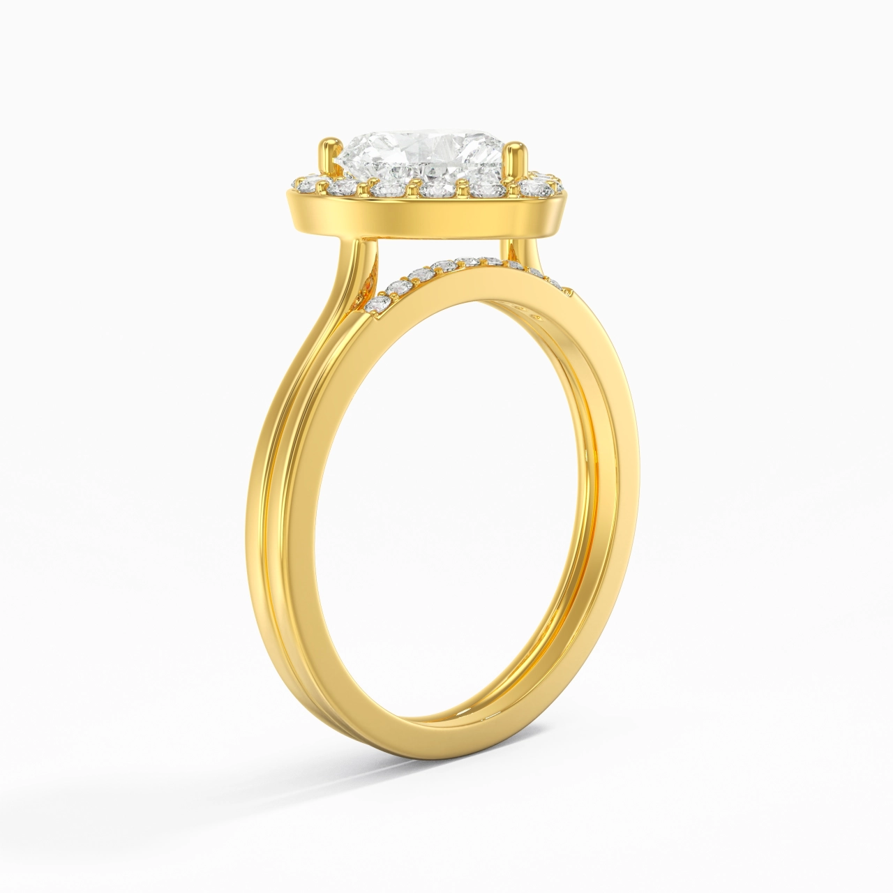 925 Sterling Silver Moissanite Wedding Ring Set