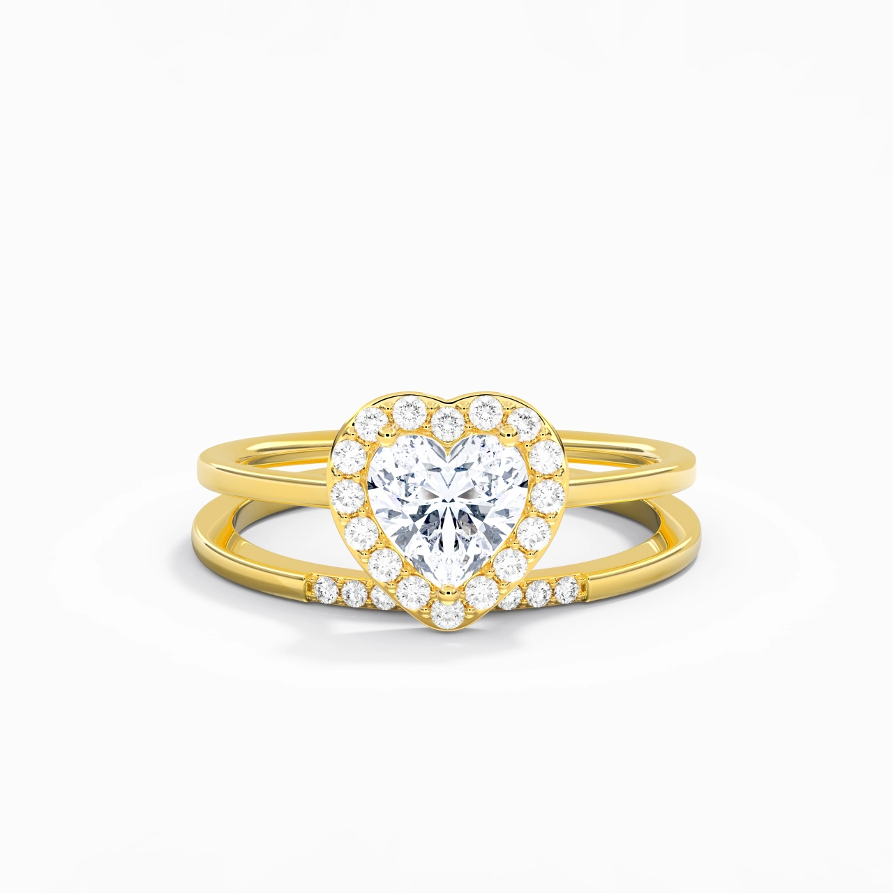 Or 18 carats Moissanite Ensemble d'alliances
