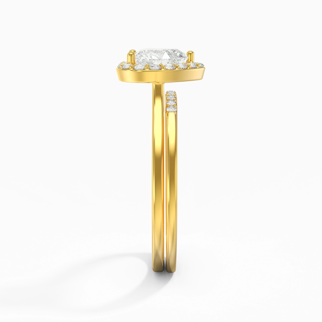 Or 18 carats Moissanite Ensemble d'alliances