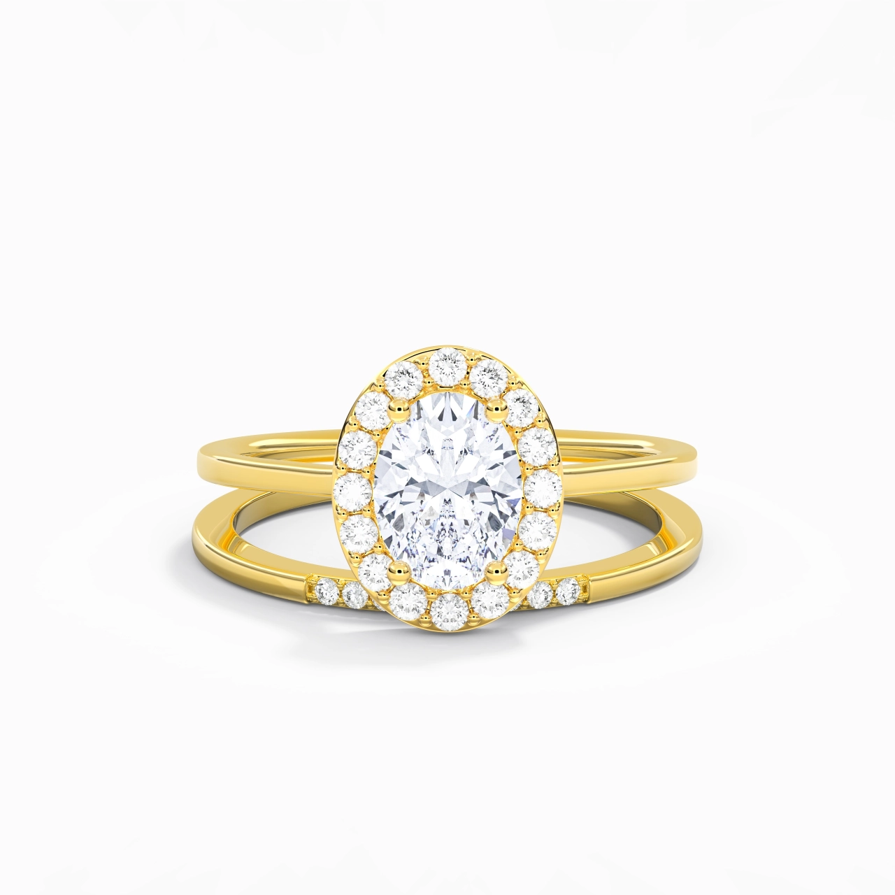 14K Gold Moissanite Wedding Ring Set