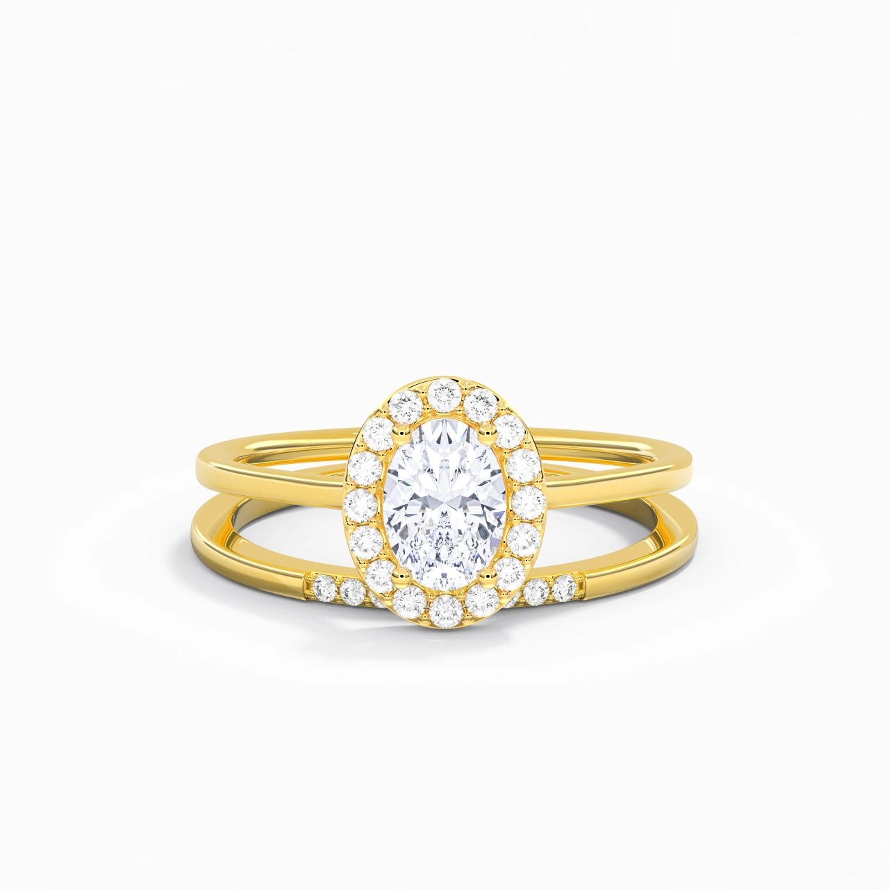 925 Sterling Silver Moissanite Wedding Ring Set