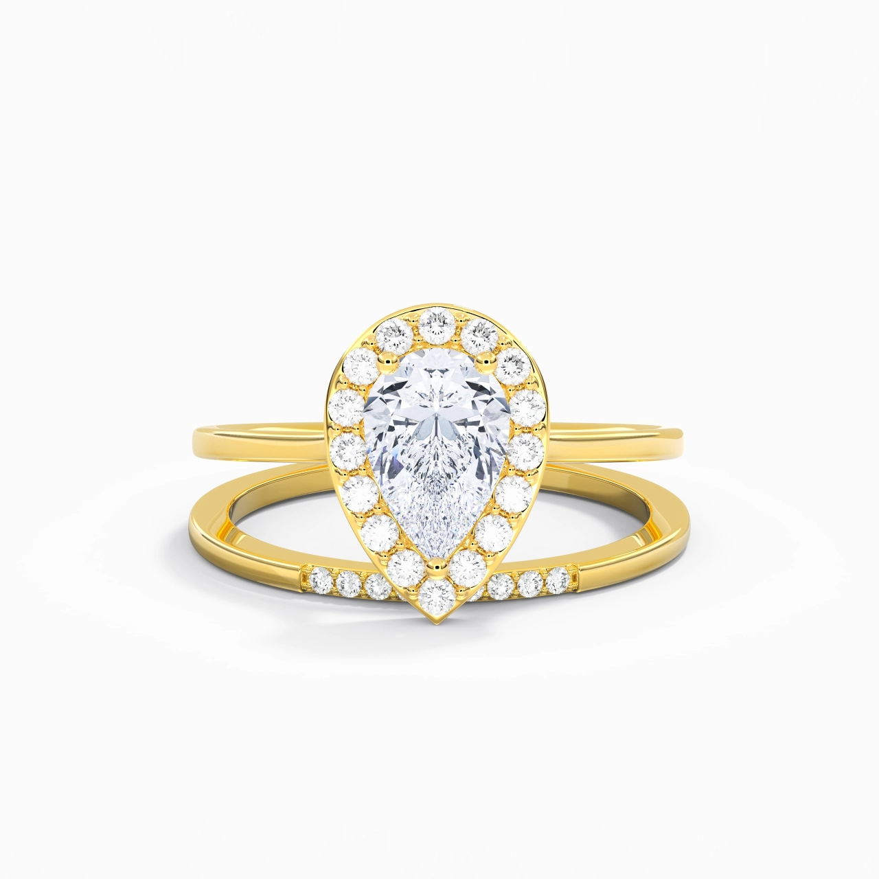 925 Sterling Silver Moissanite Wedding Ring Set