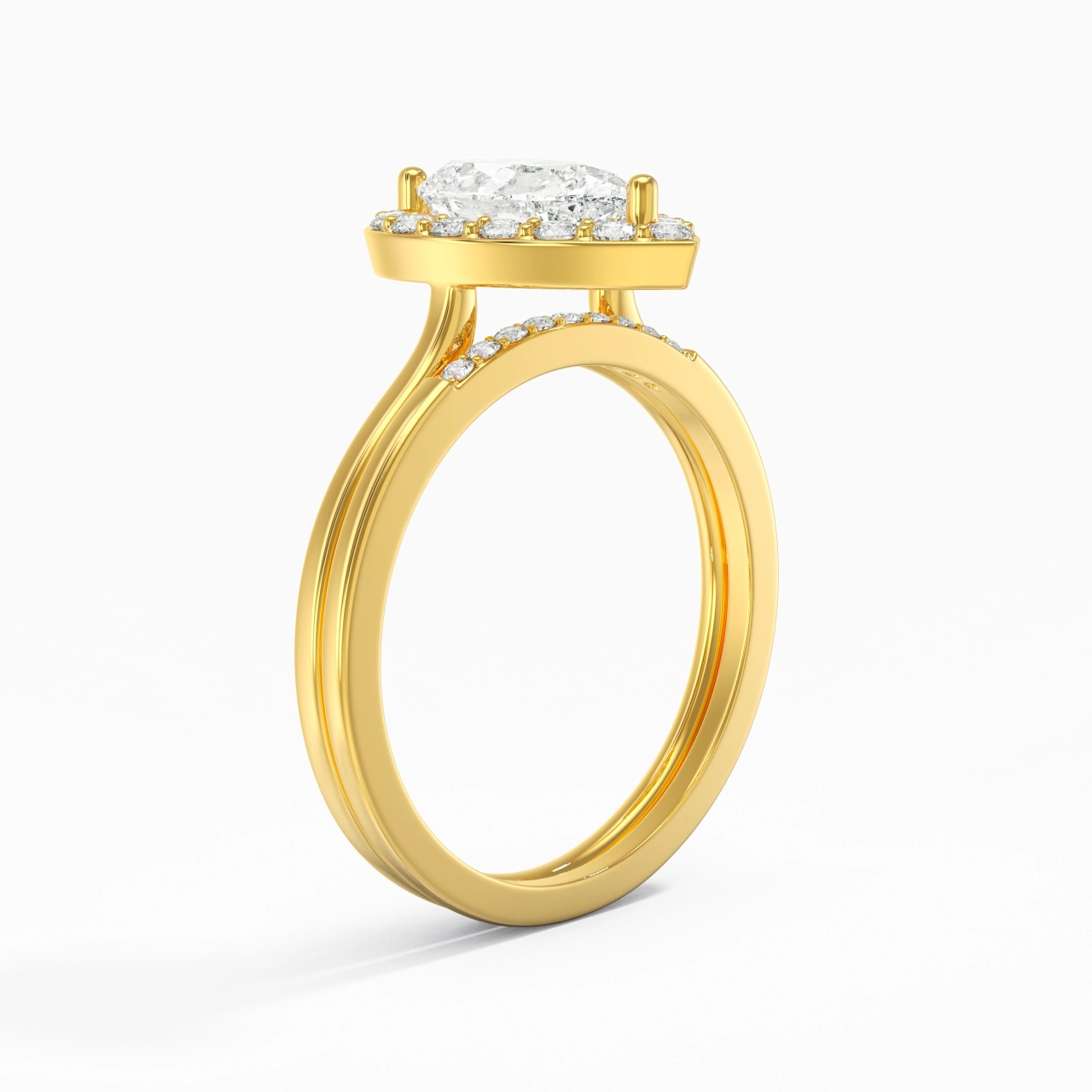 925 Sterling Silver Moissanite Wedding Ring Set