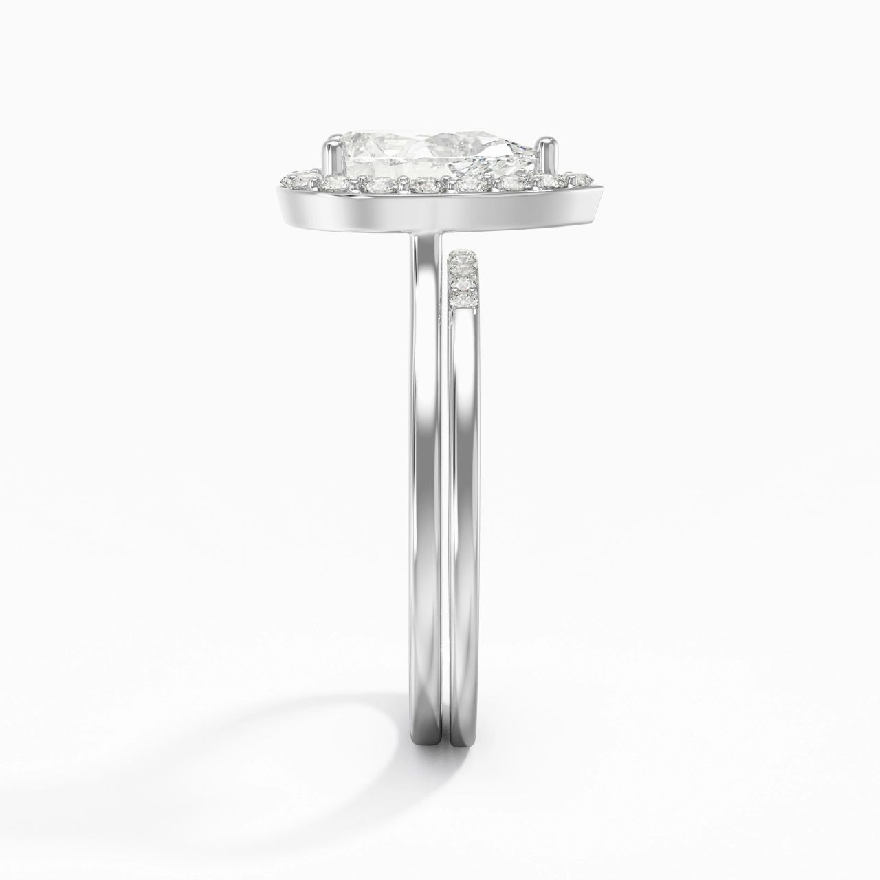 Or blanc 18 carats Moissanite Ensemble d'alliances