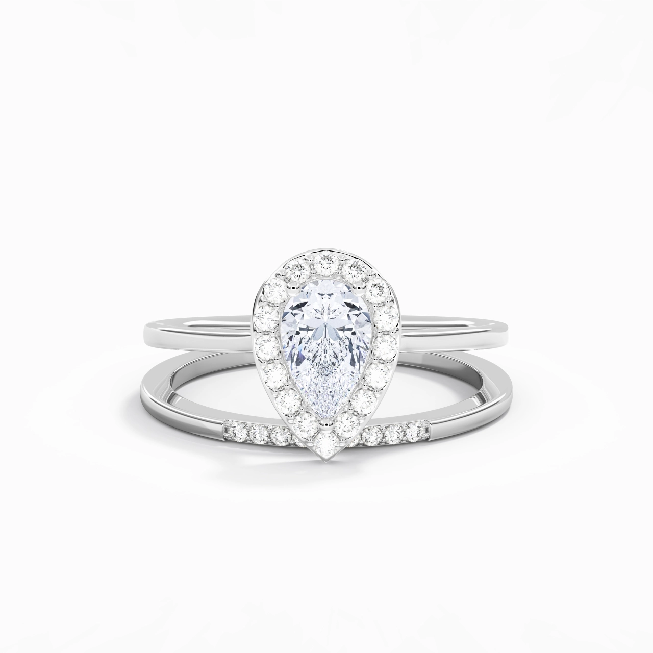 925 Sterling Silver Moissanite Wedding Ring Set