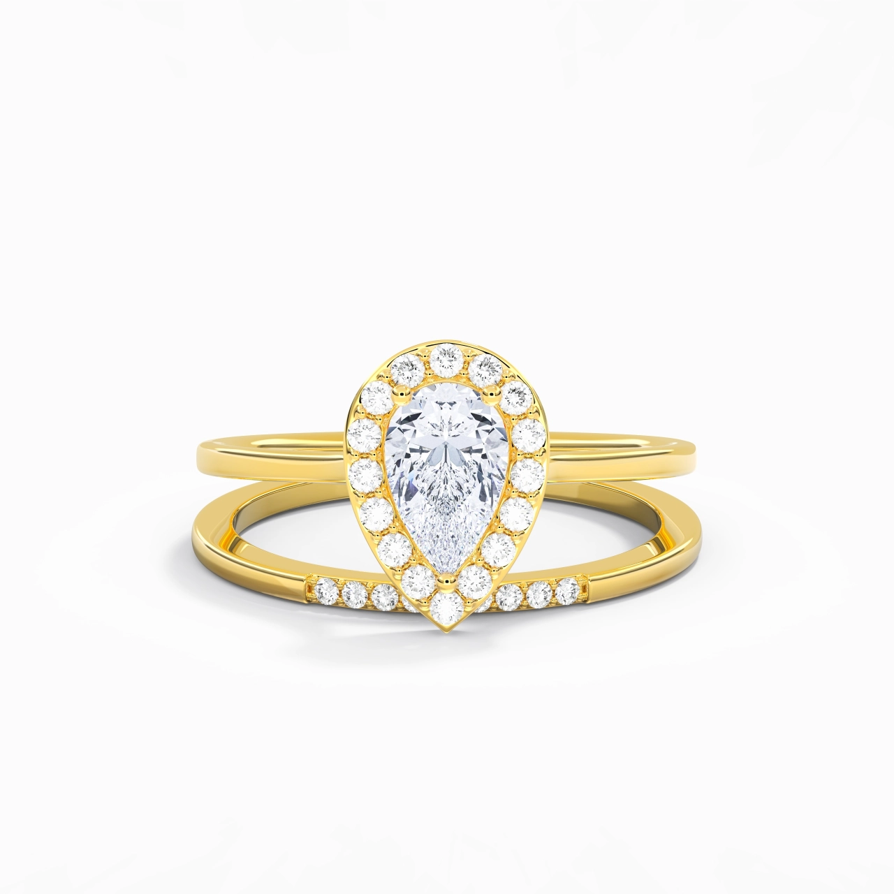 925 Sterling Silver Moissanite Wedding Ring Set