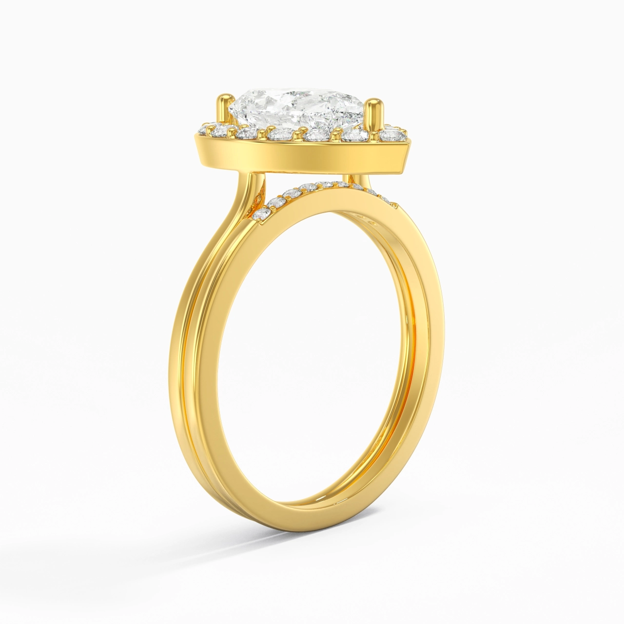 925 Sterling Silver Moissanite Wedding Ring Set