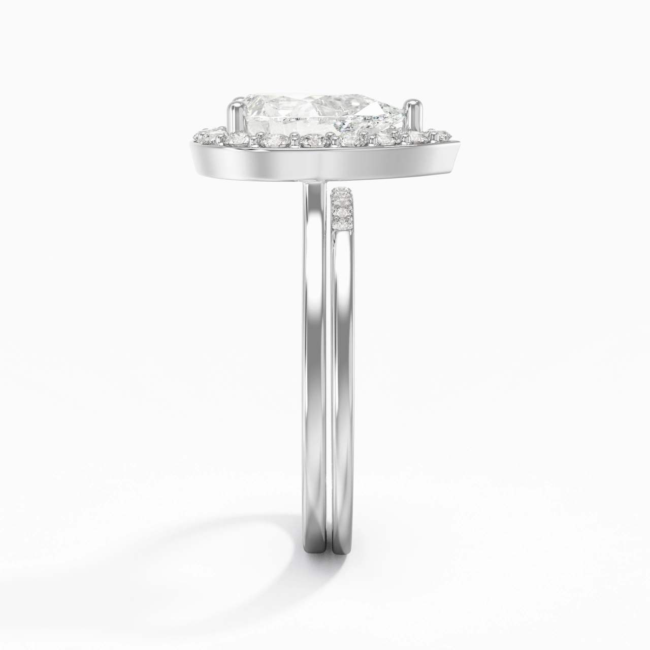 Or blanc 18 carats Moissanite Ensemble d'alliances
