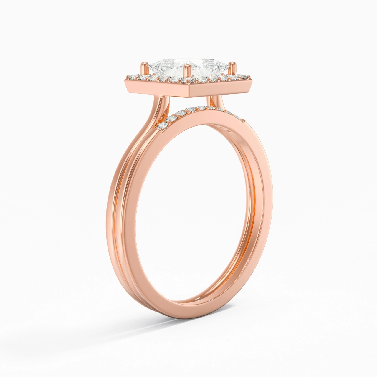 Argent sterling 925 Moissanite Ensemble d'alliances