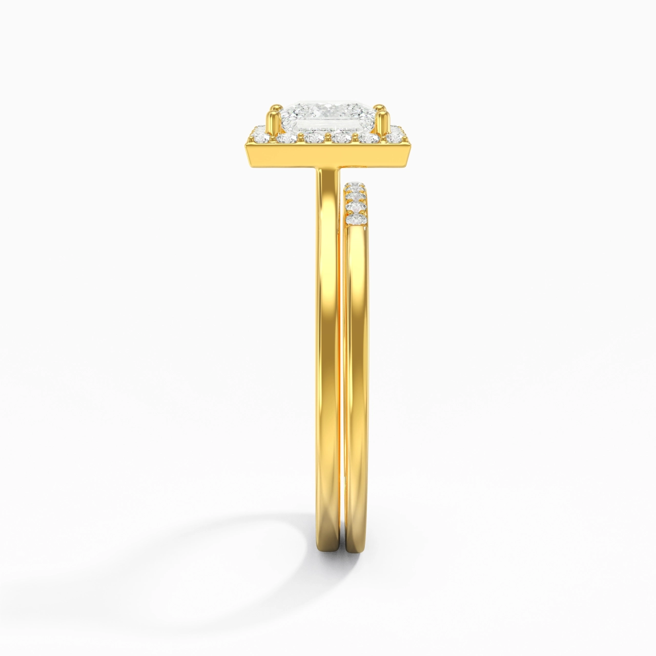 Or 18 carats Moissanite Ensemble d'alliances