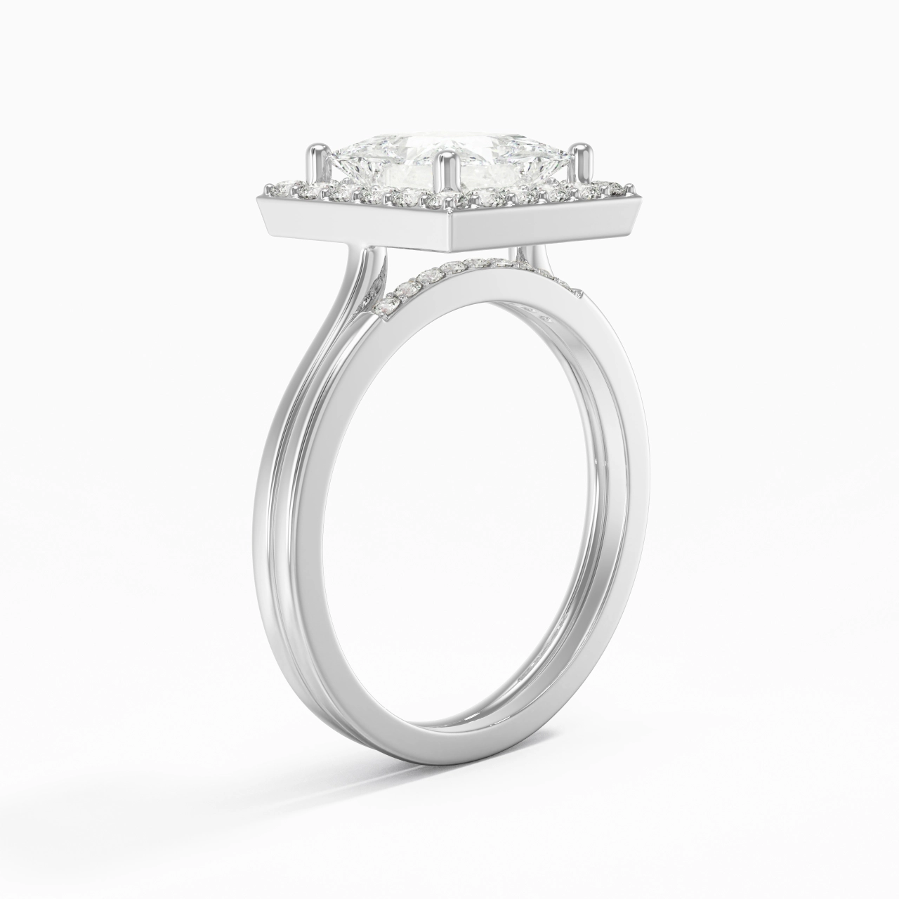 Argent sterling 925 Moissanite Ensemble d'alliances