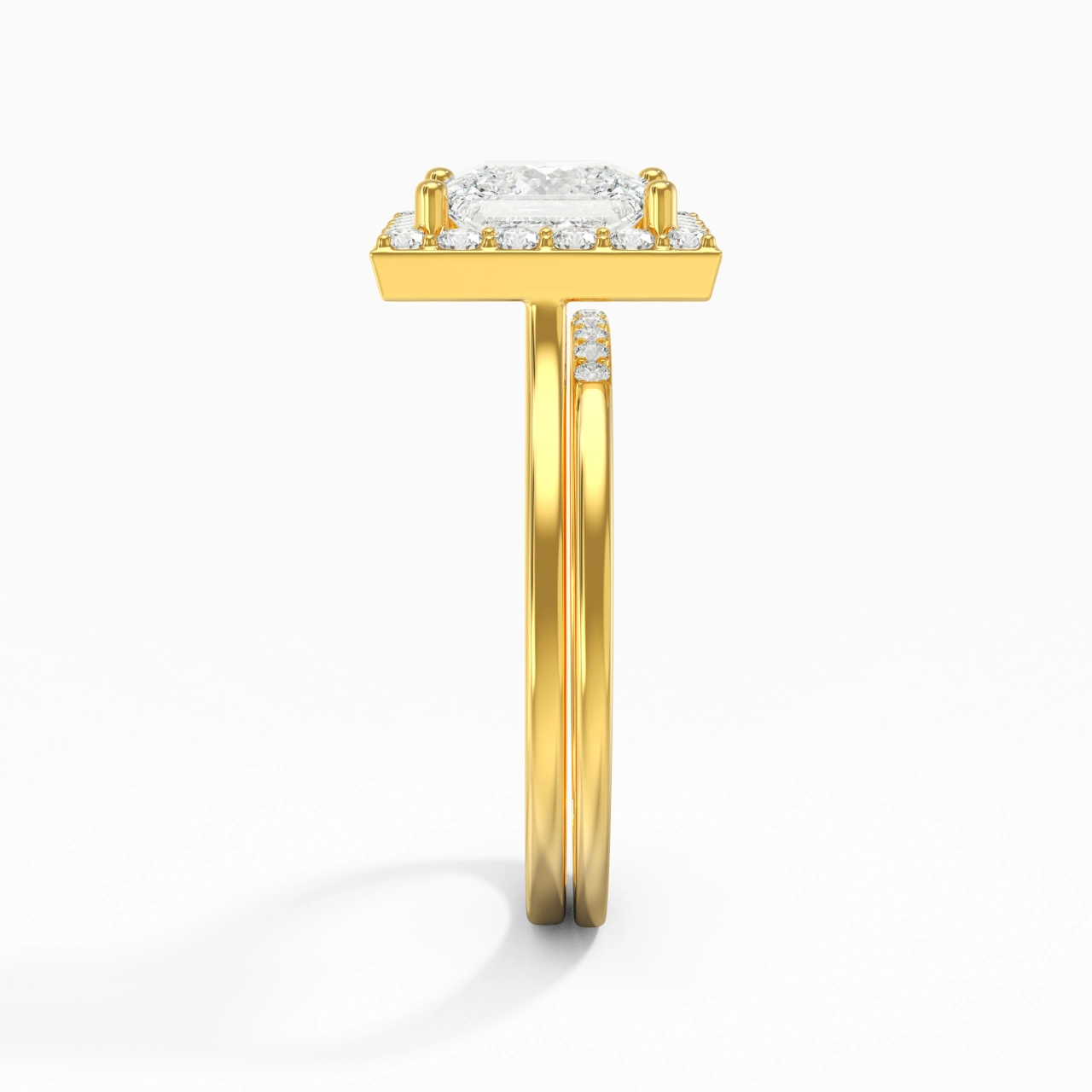 Argent sterling 925 Moissanite Ensemble d'alliances