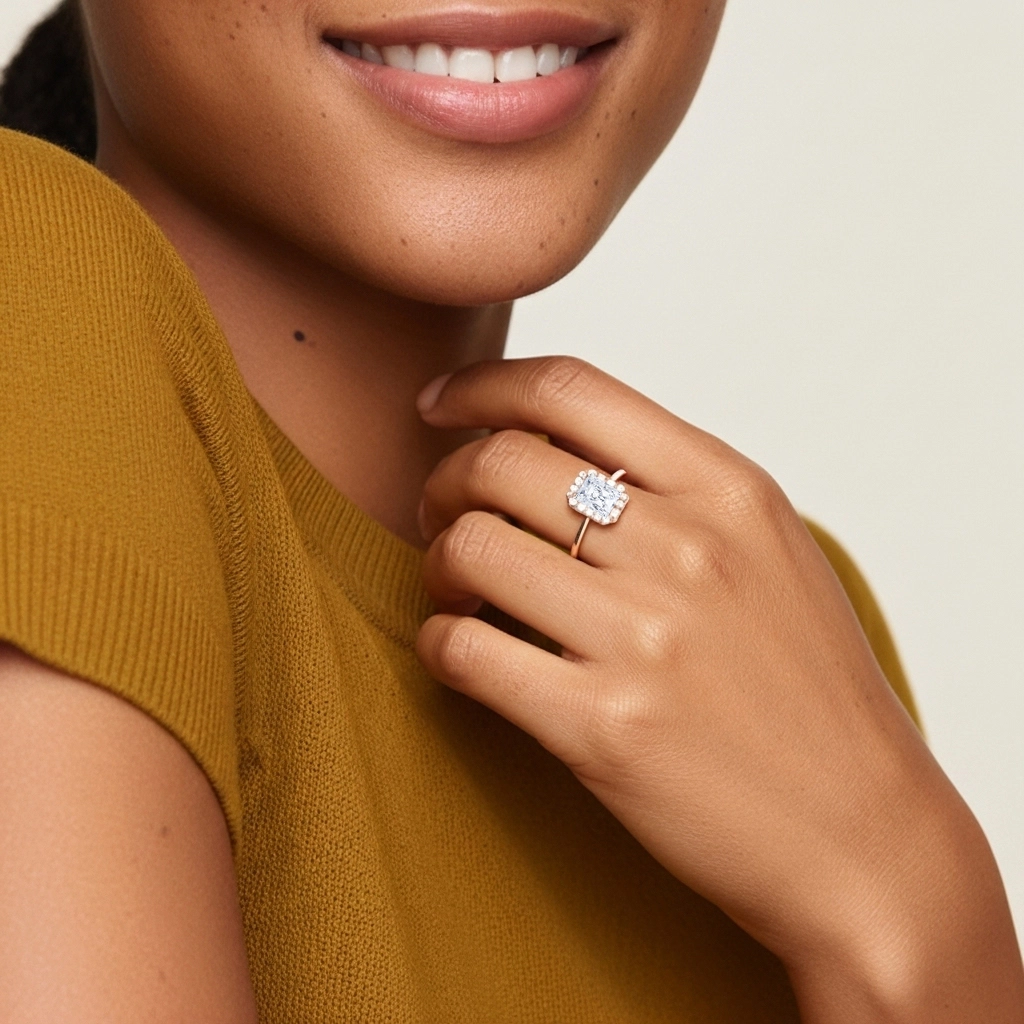 Argent sterling 925 Moissanite Ensemble d'alliances