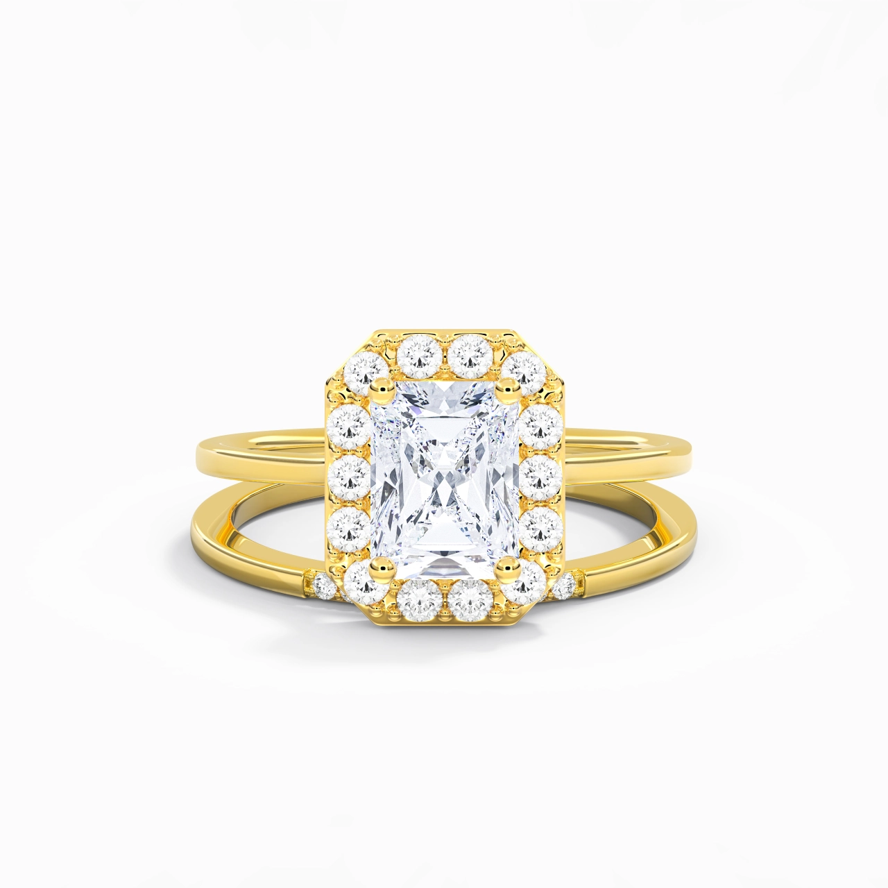 925 Sterling Silver Moissanite Wedding Ring Set