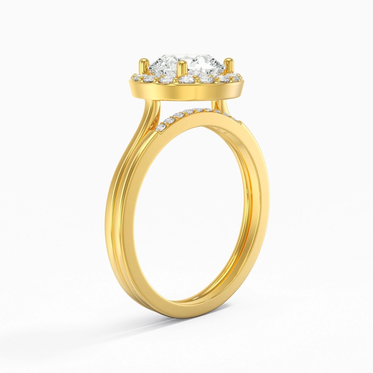 925 Sterling Silver Moissanite Wedding Ring Set