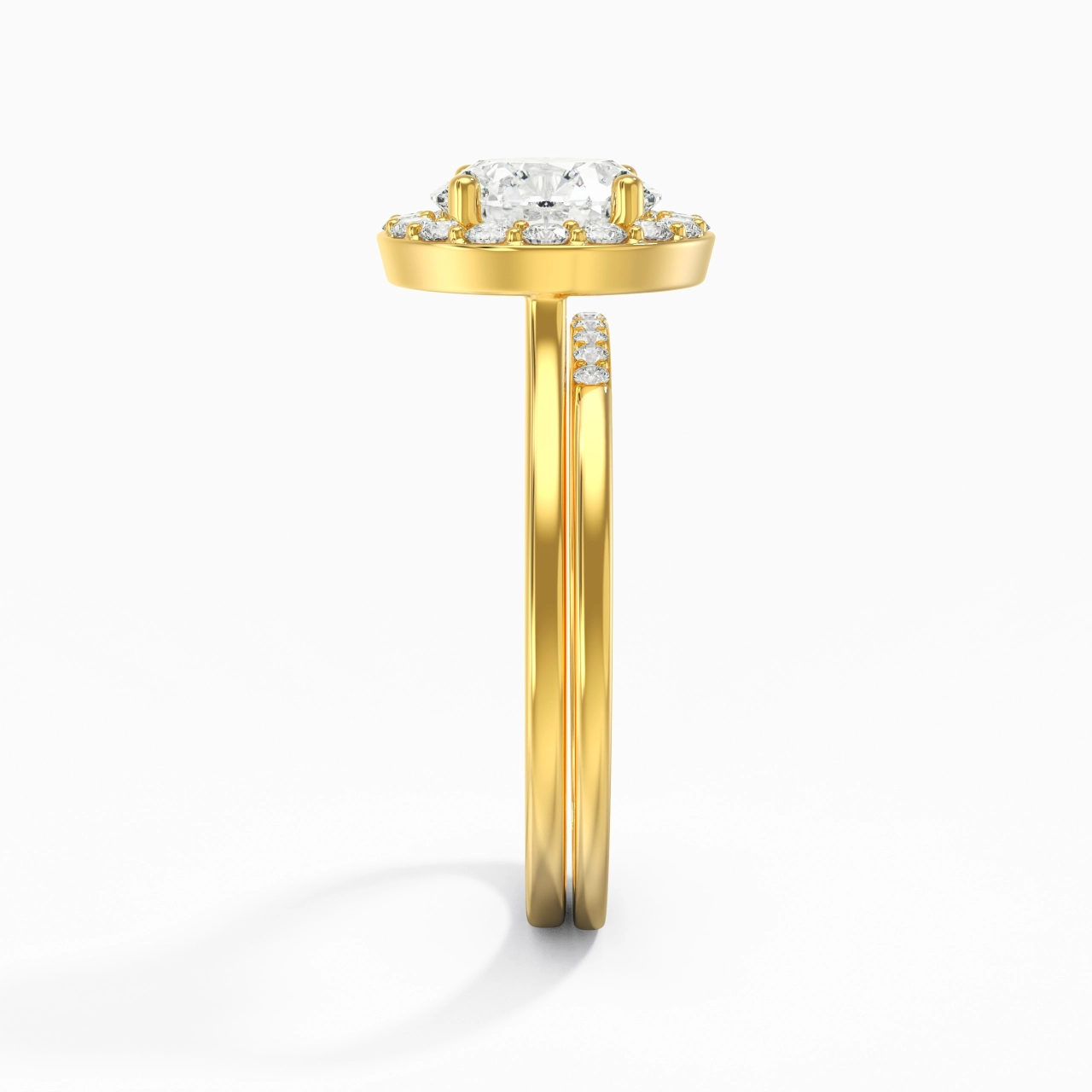 925 Sterling Silver Moissanite Wedding Ring Set