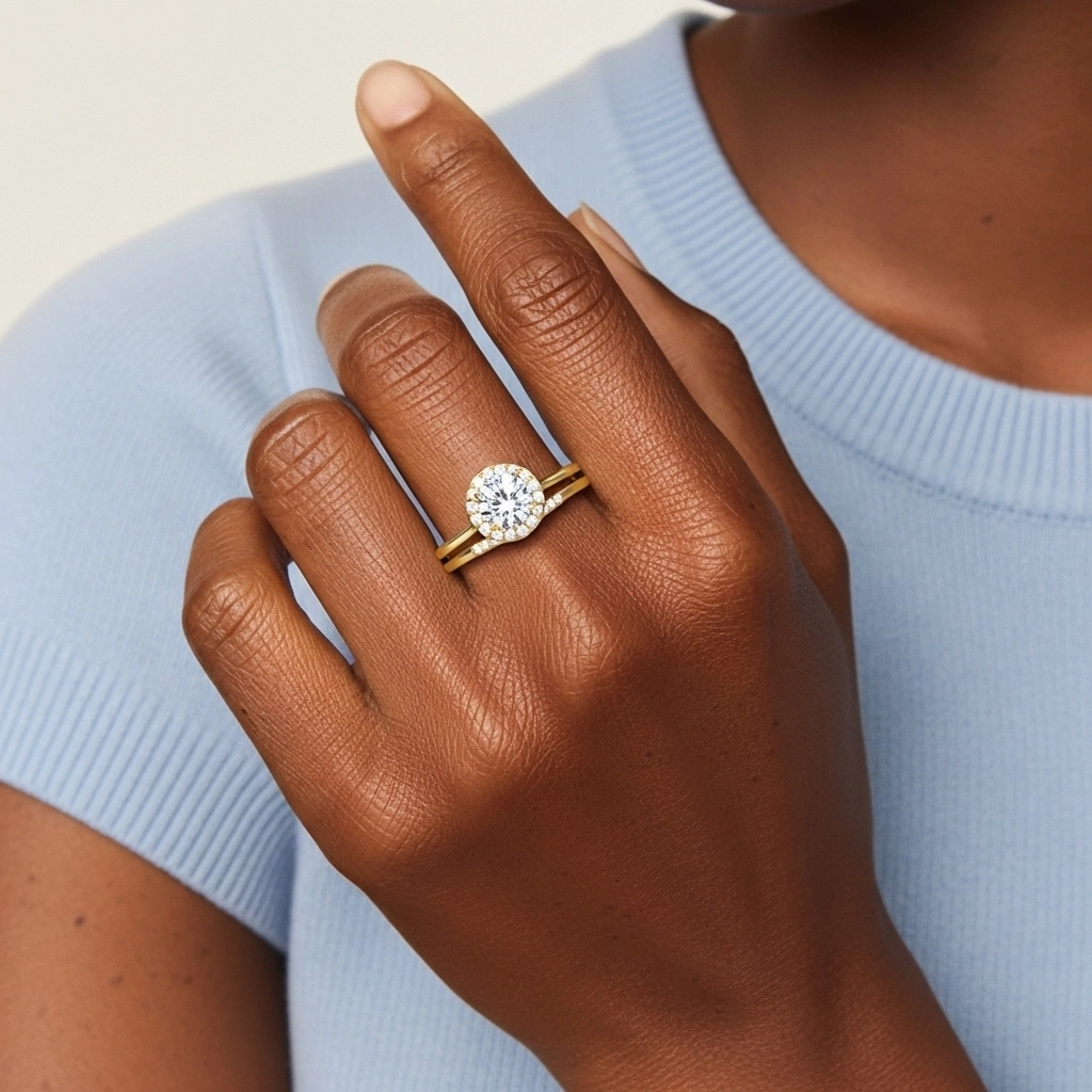 Argent sterling 925 Moissanite Ensemble d'alliances