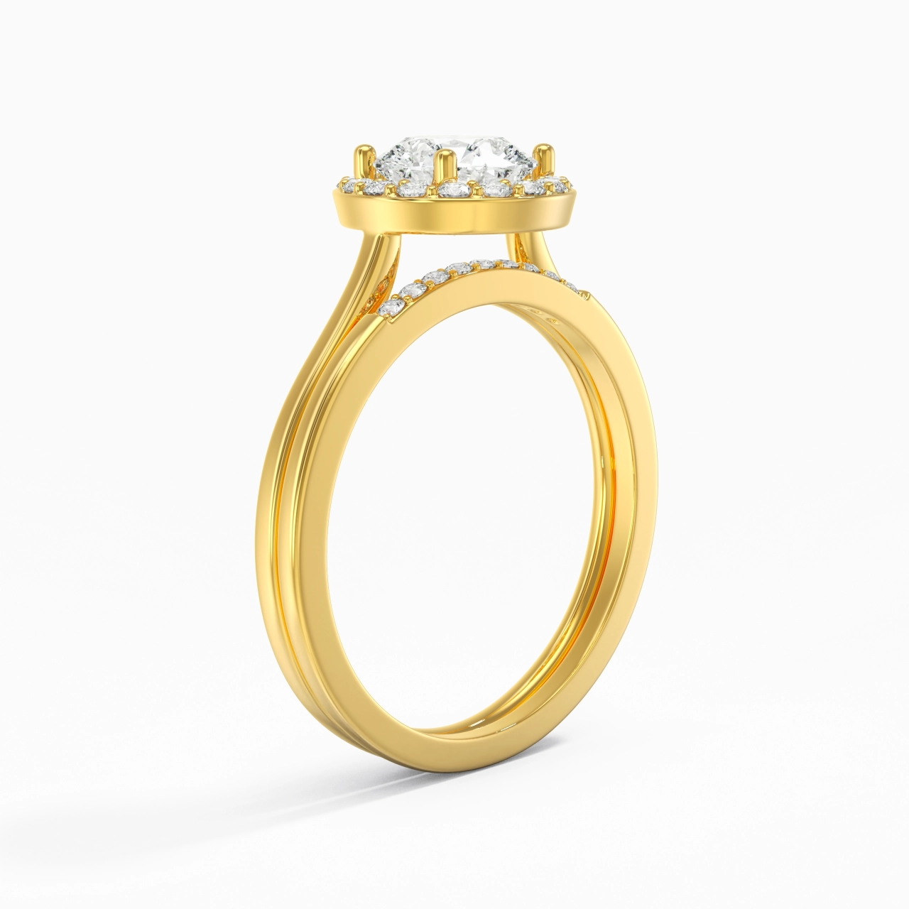 925 Sterling Silver Moissanite Wedding Ring Set
