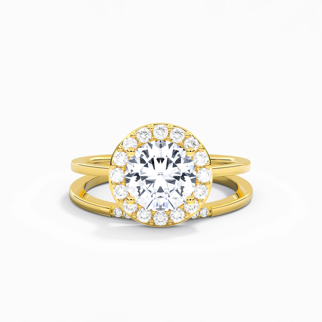 Or 14 carats Moissanite Ensemble d'alliances