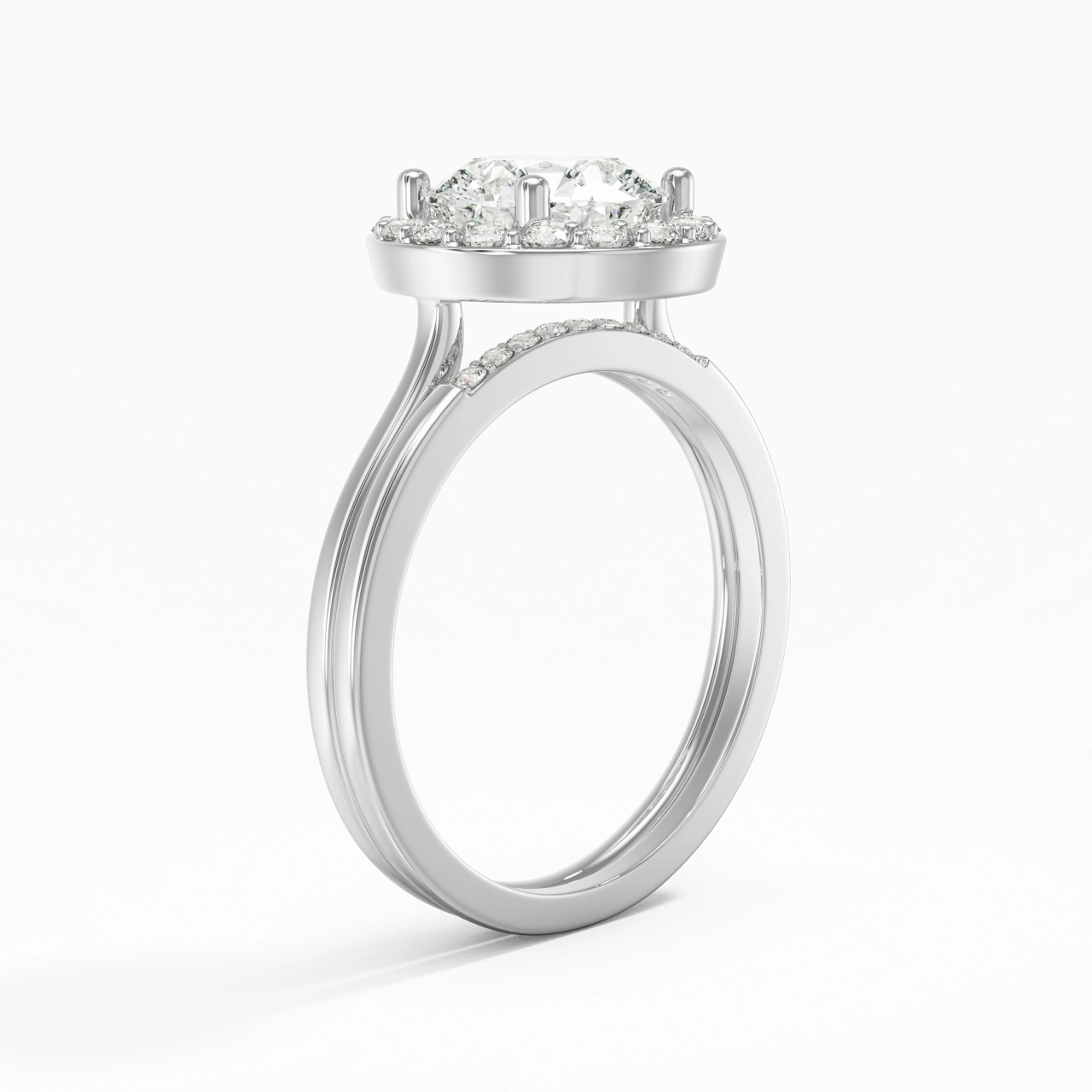Or blanc 18 carats Moissanite Ensemble d'alliances