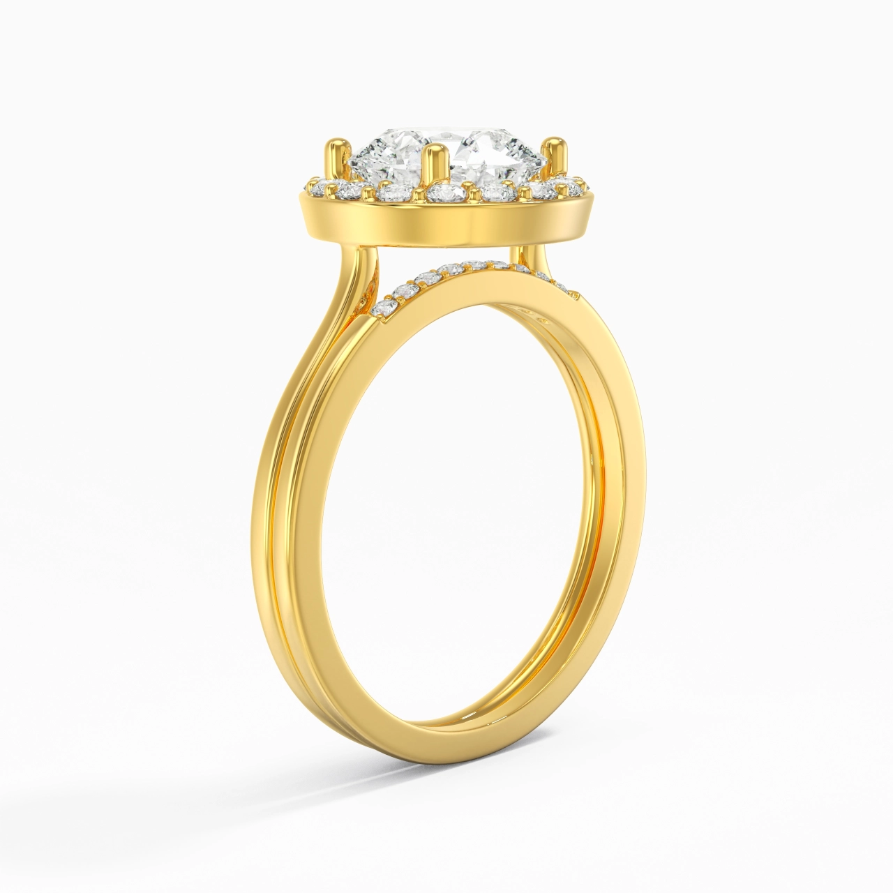 Or 14 carats Moissanite Ensemble d'alliances