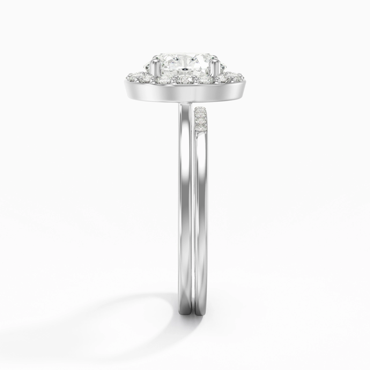Or blanc 18 carats Moissanite Ensemble d'alliances