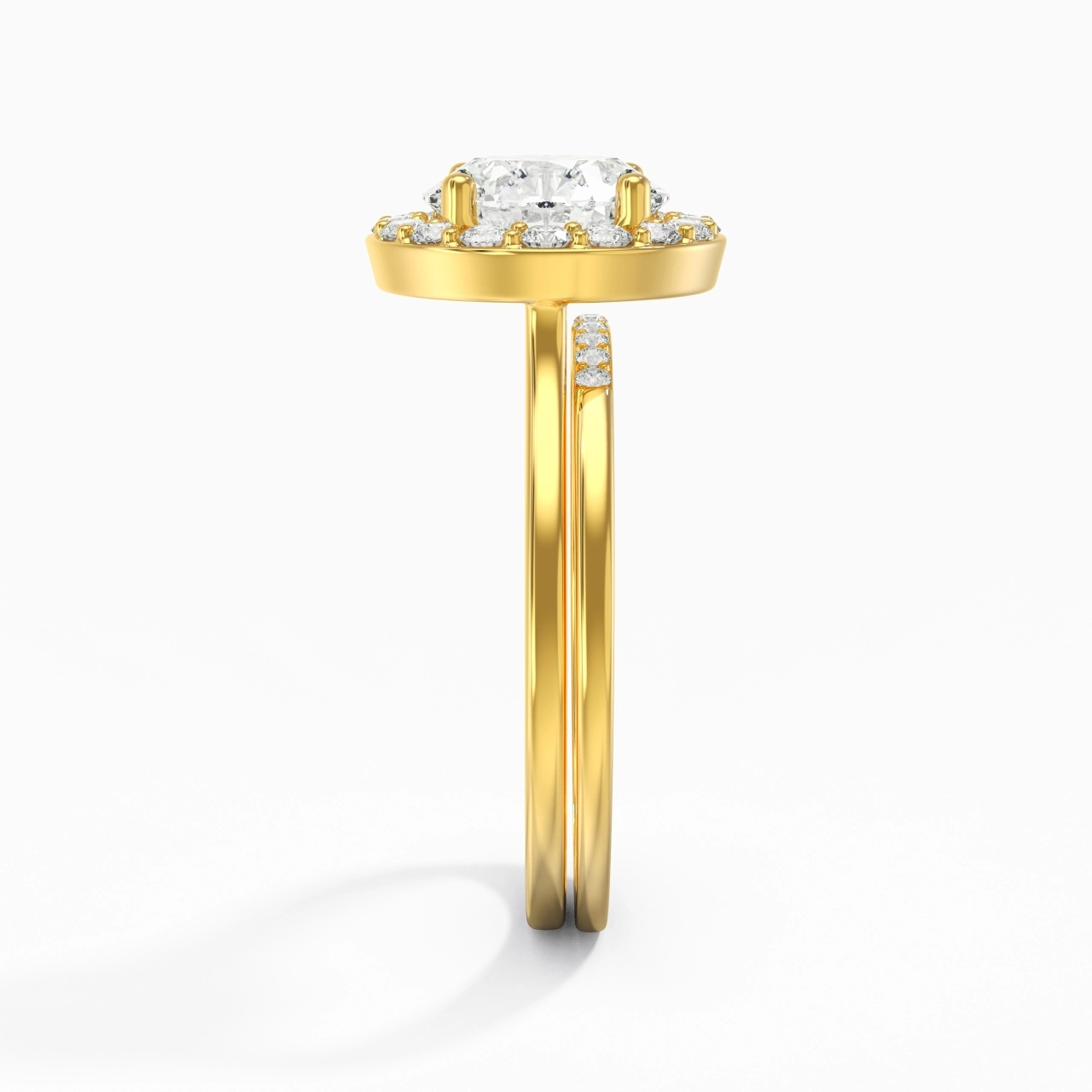 Or 14 carats Moissanite Ensemble d'alliances