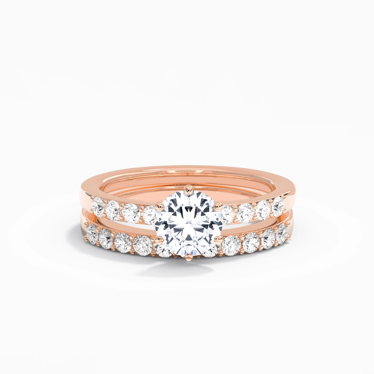 1.00ct Moissanite Wedding Ring Set 925 Sterling Silver