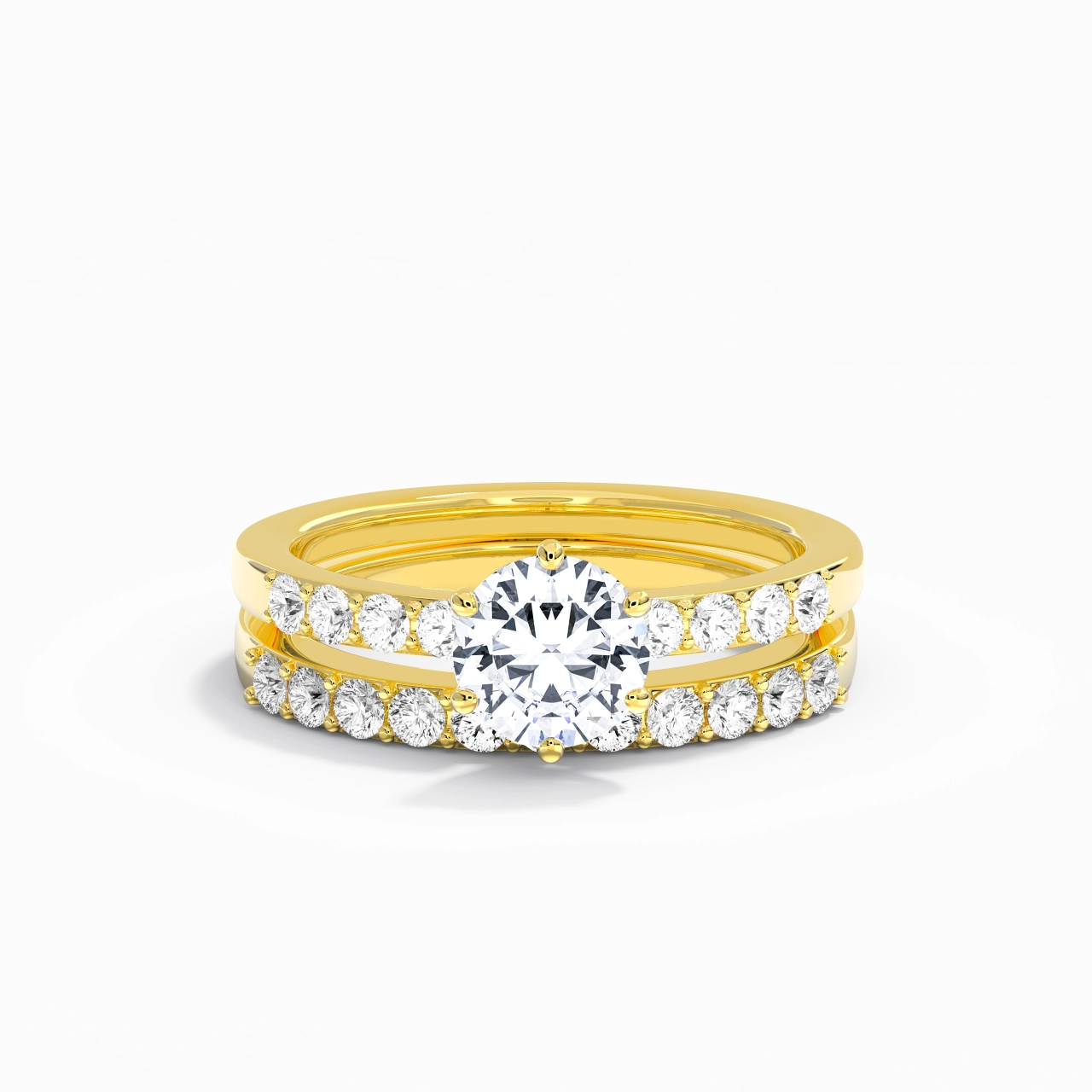 1.00ct Moissanite Wedding Ring Set 925 Sterling Silver
