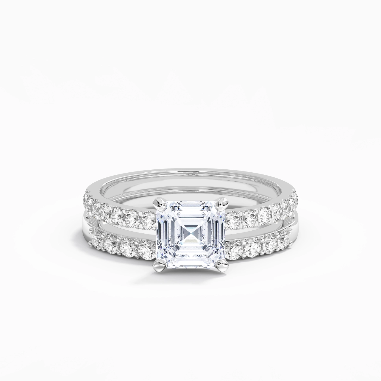 1.50ct Moissanite Wedding Ring Set 925 Sterling Silver