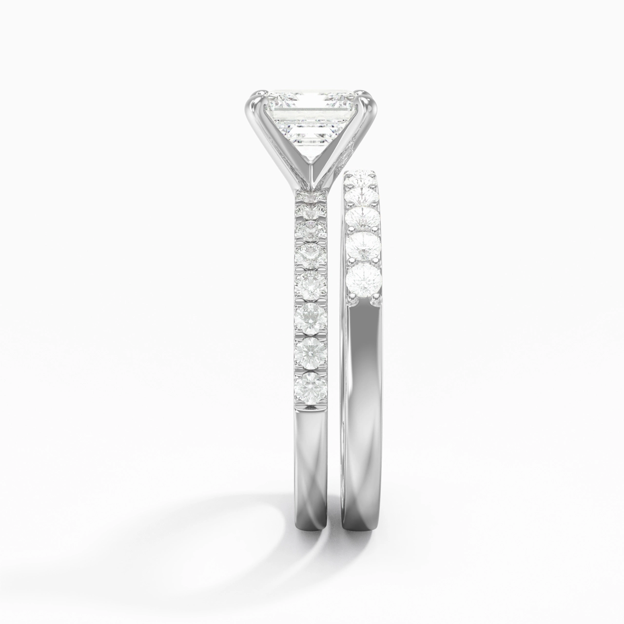 1.50ct Moissanite Wedding Ring Set 925 Sterling Silver