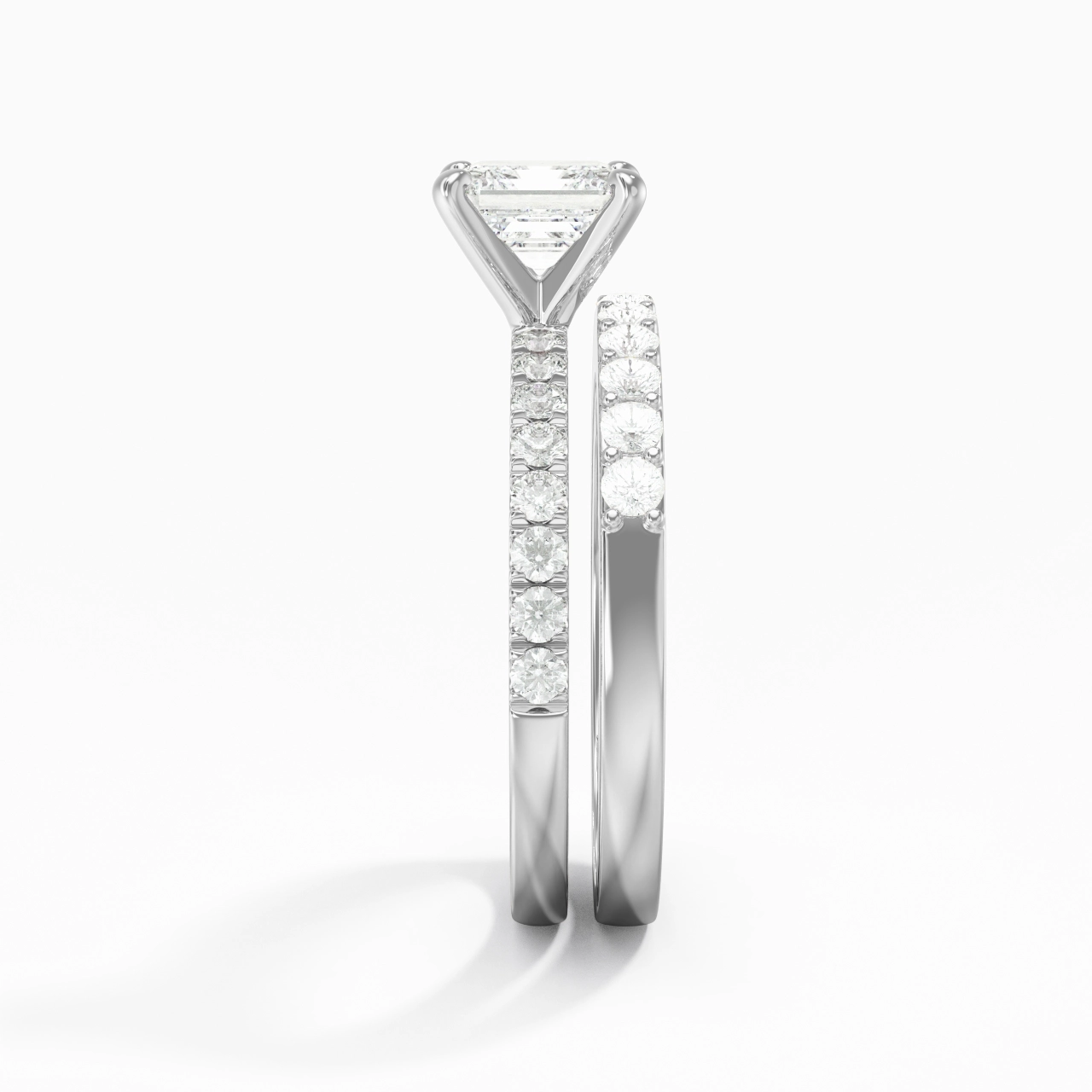 1.00ct Moissanite Wedding Ring Set 925 Sterling Silver
