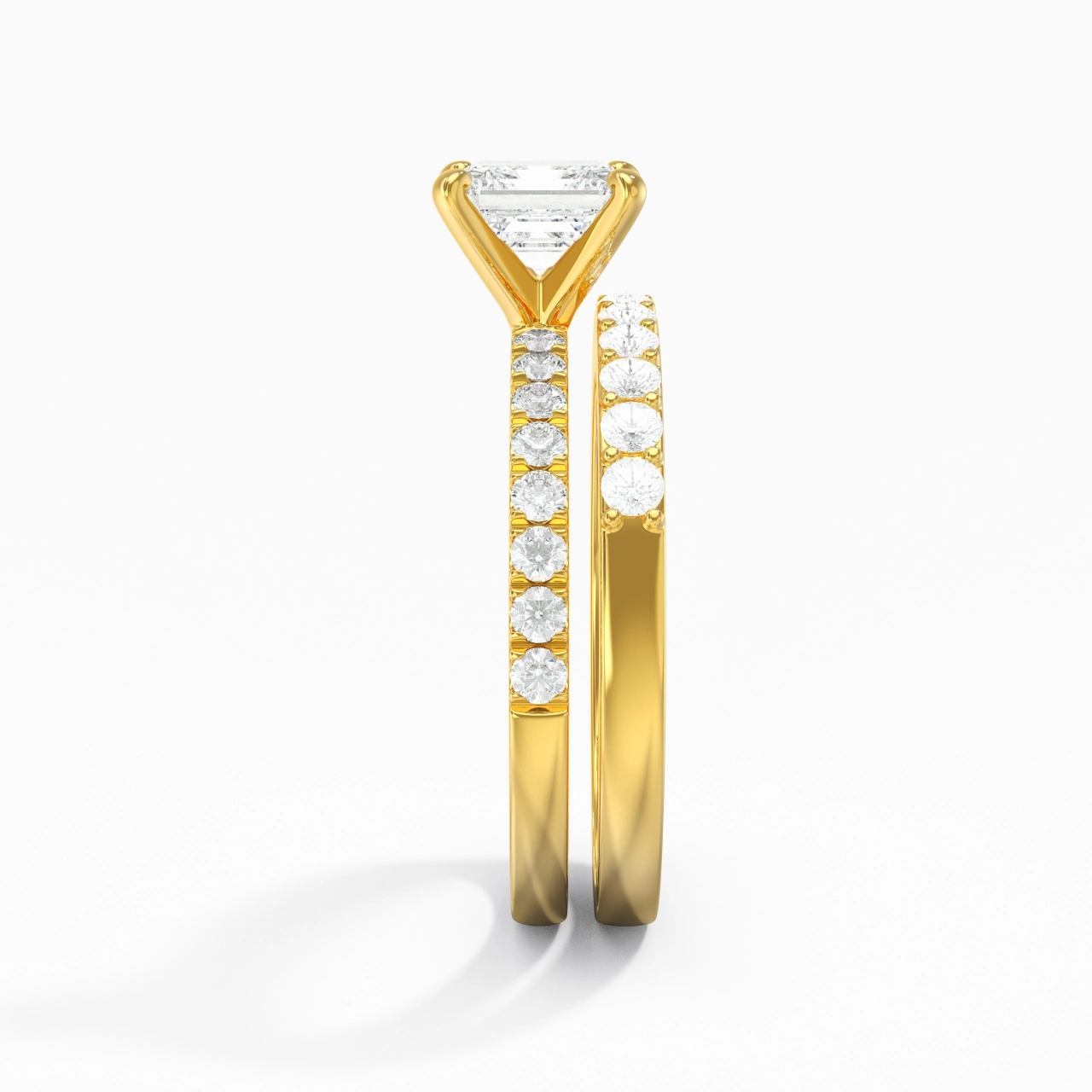 1.00ct Moissanite Wedding Ring Set 18K Gold