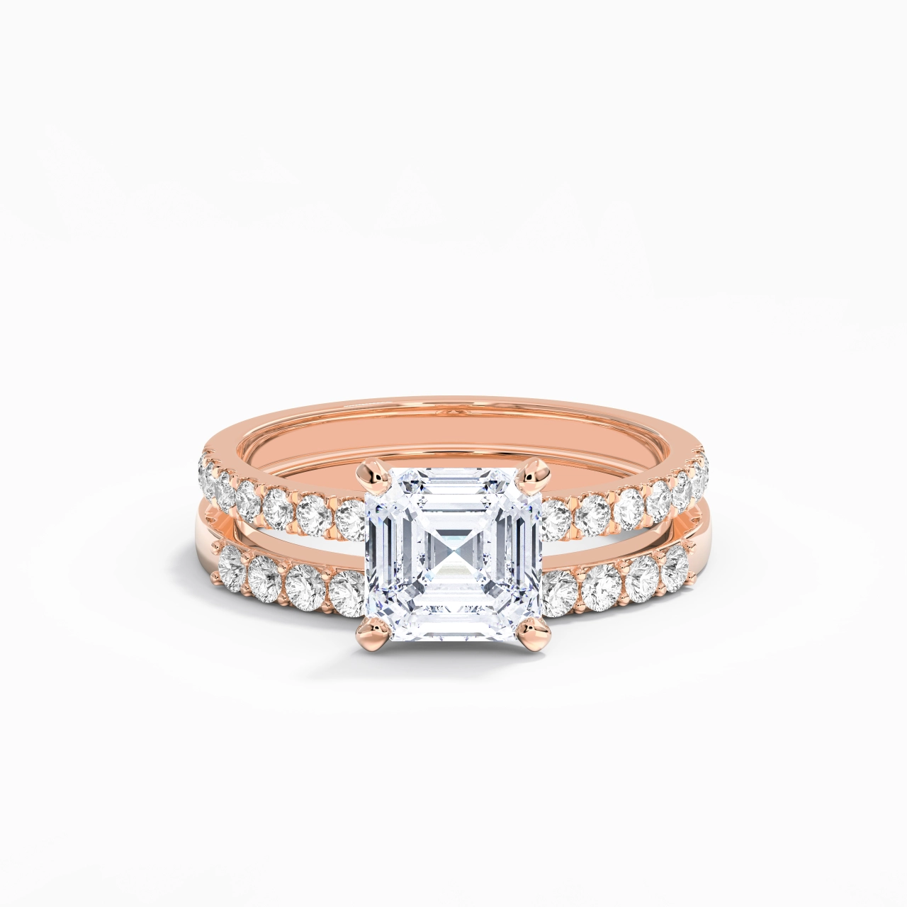 2.00ct Moissanite Wedding Ring Set 925 Sterling Silver