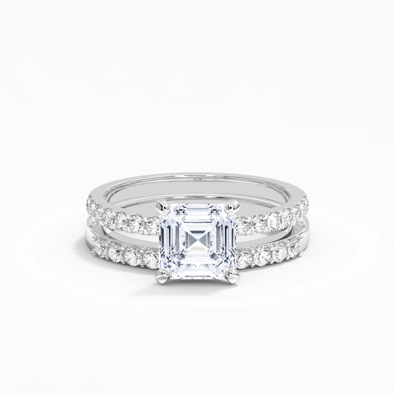 2.00ct Moissanite Wedding Ring Set 925 Sterling Silver