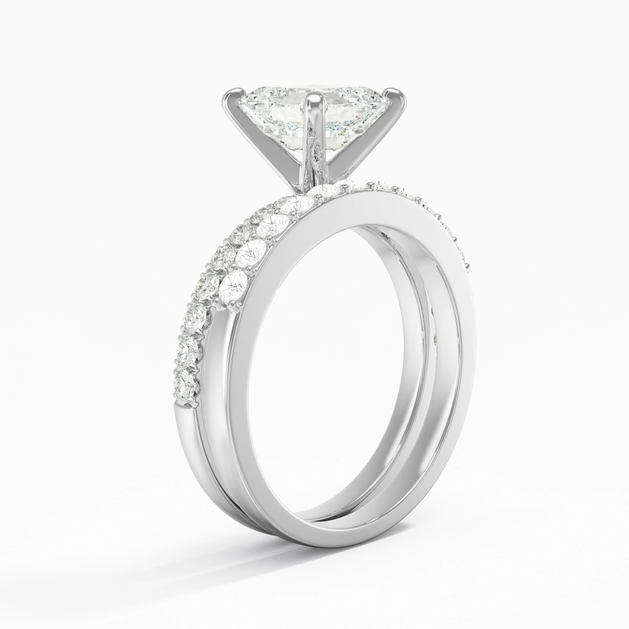 2.00ct Moissanite Wedding Ring Set 925 Sterling Silver