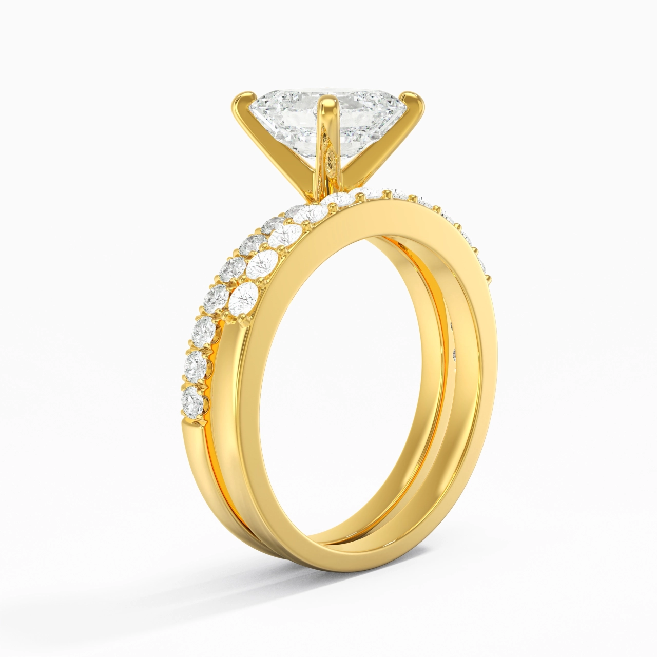 2.00ct Moissanite Wedding Ring Set 18K Gold