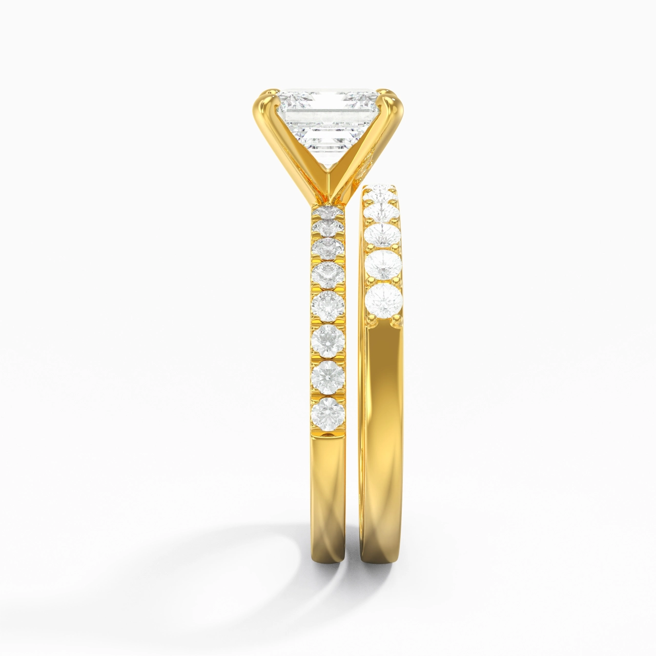 2.00ct Moissanite Wedding Ring Set 18K Gold
