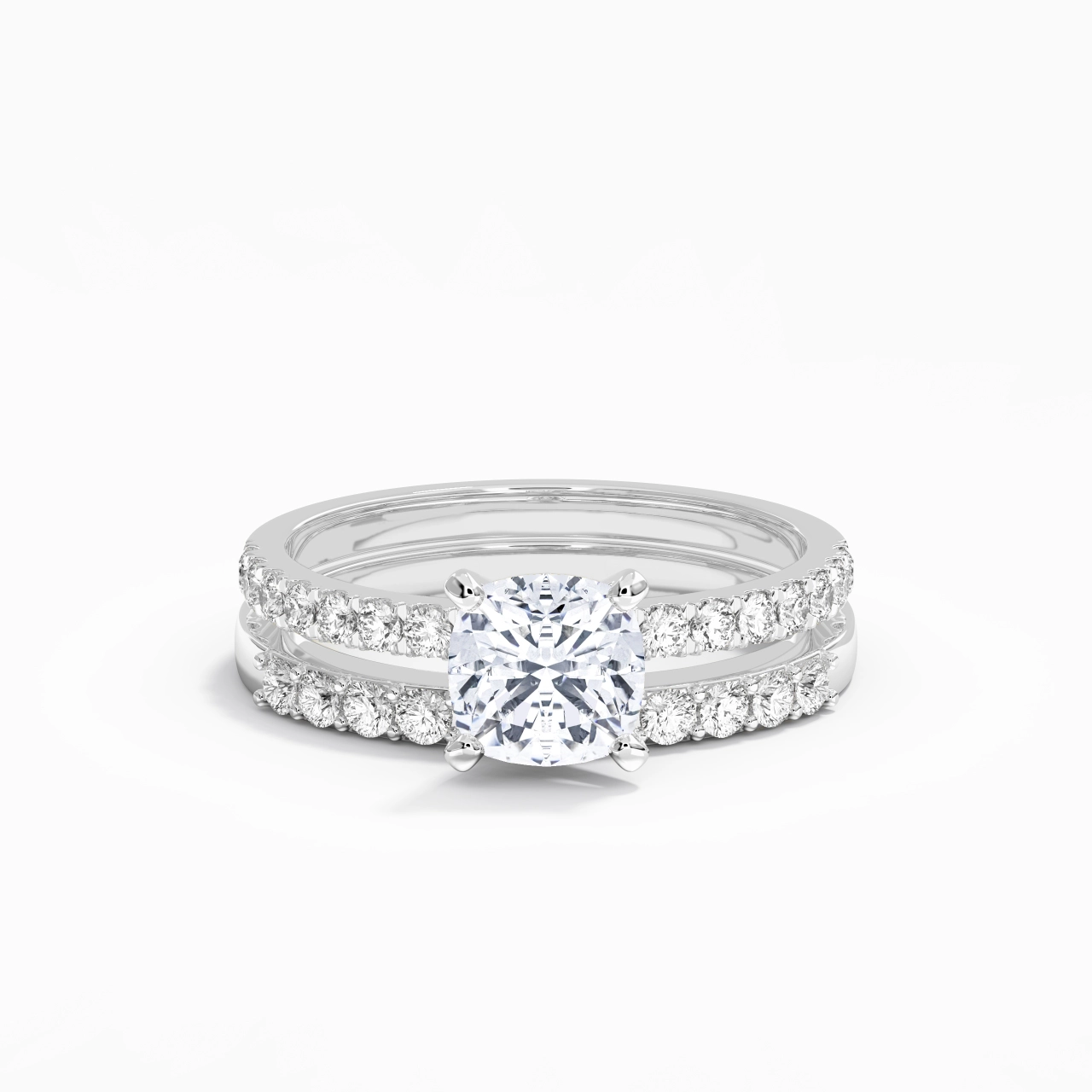 1.50ct Moissanite Wedding Ring Set 925 Sterling Silver