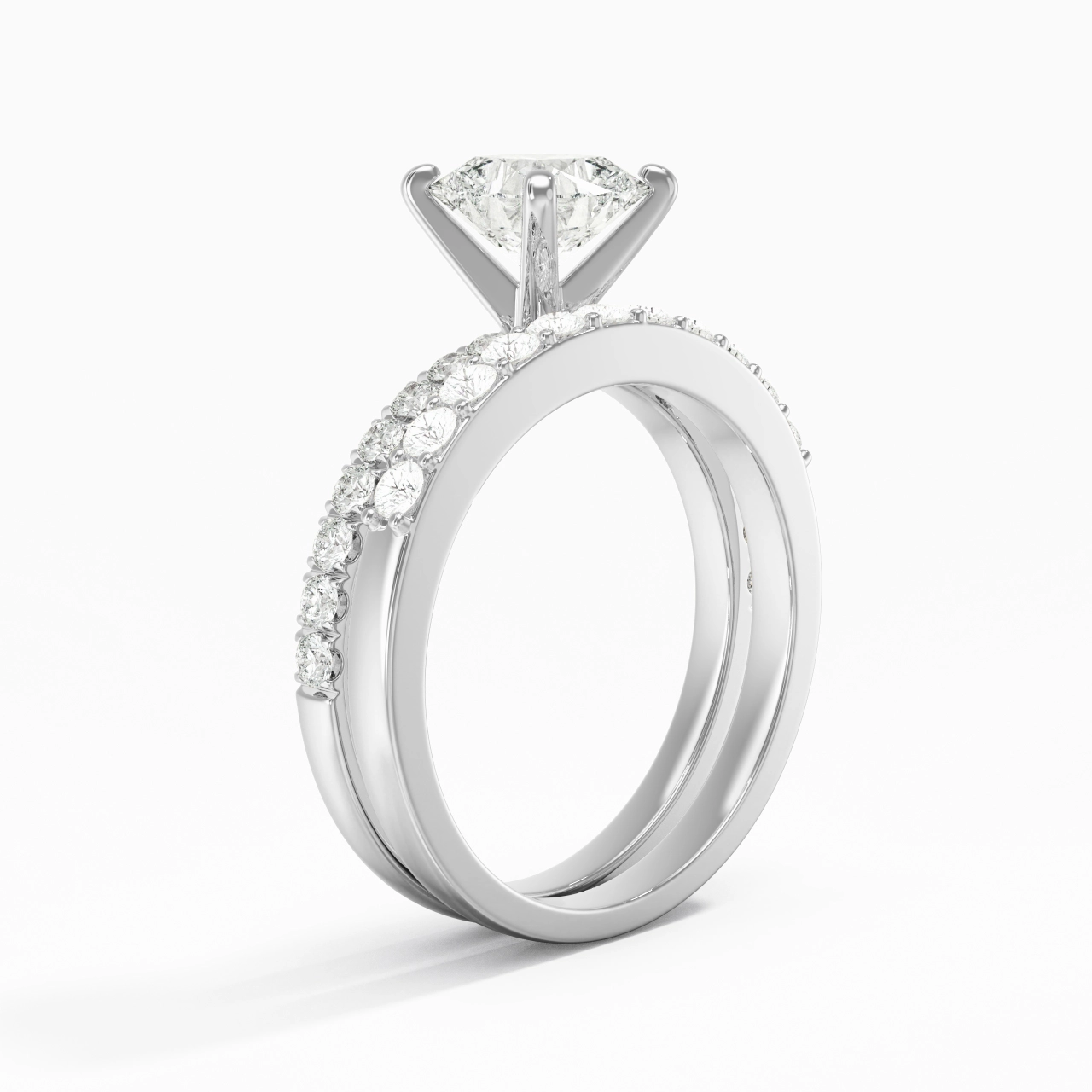 1.50ct Moissanite Wedding Ring Set 925 Sterling Silver
