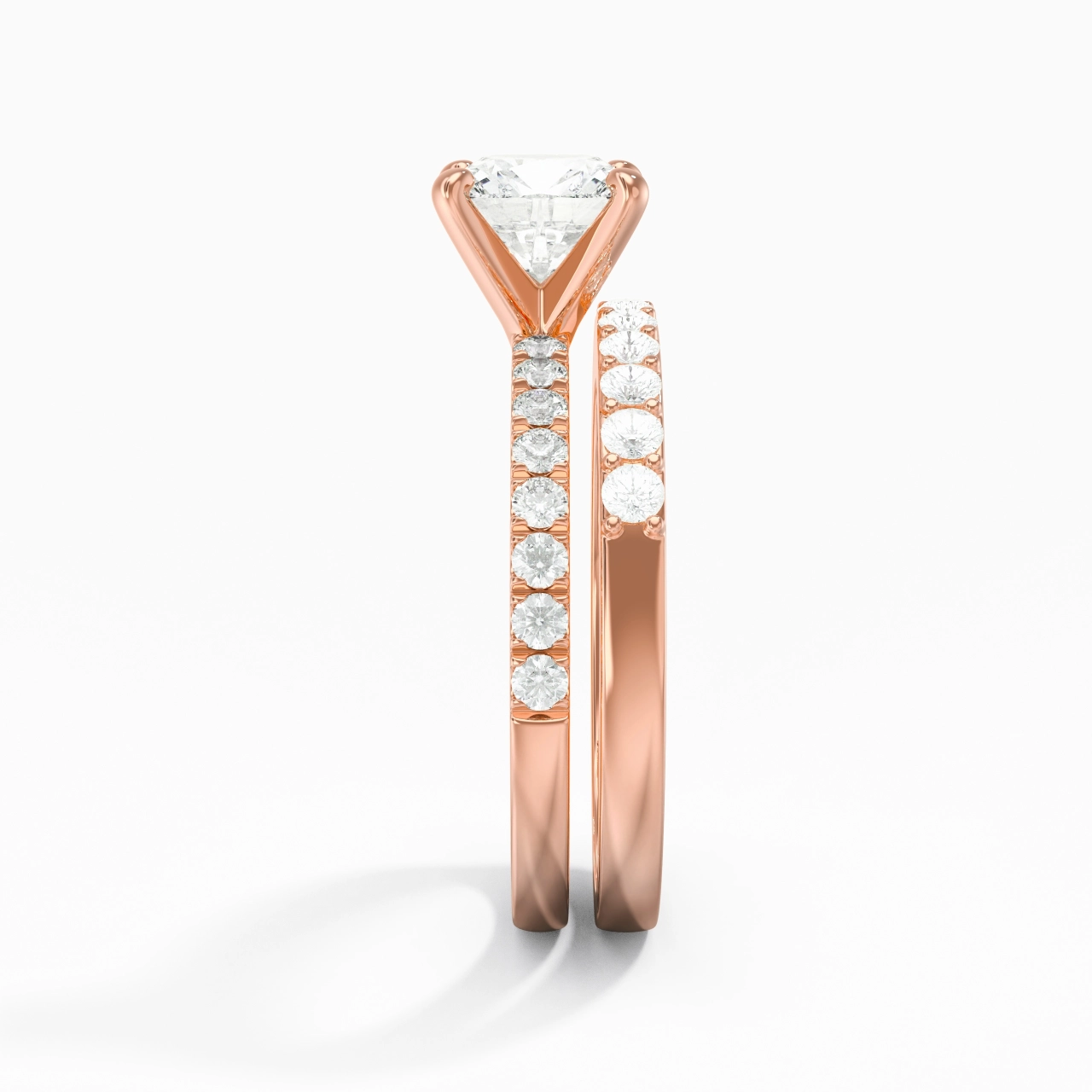 1.50ct Moissanite Wedding Ring Set 18K Rose Gold