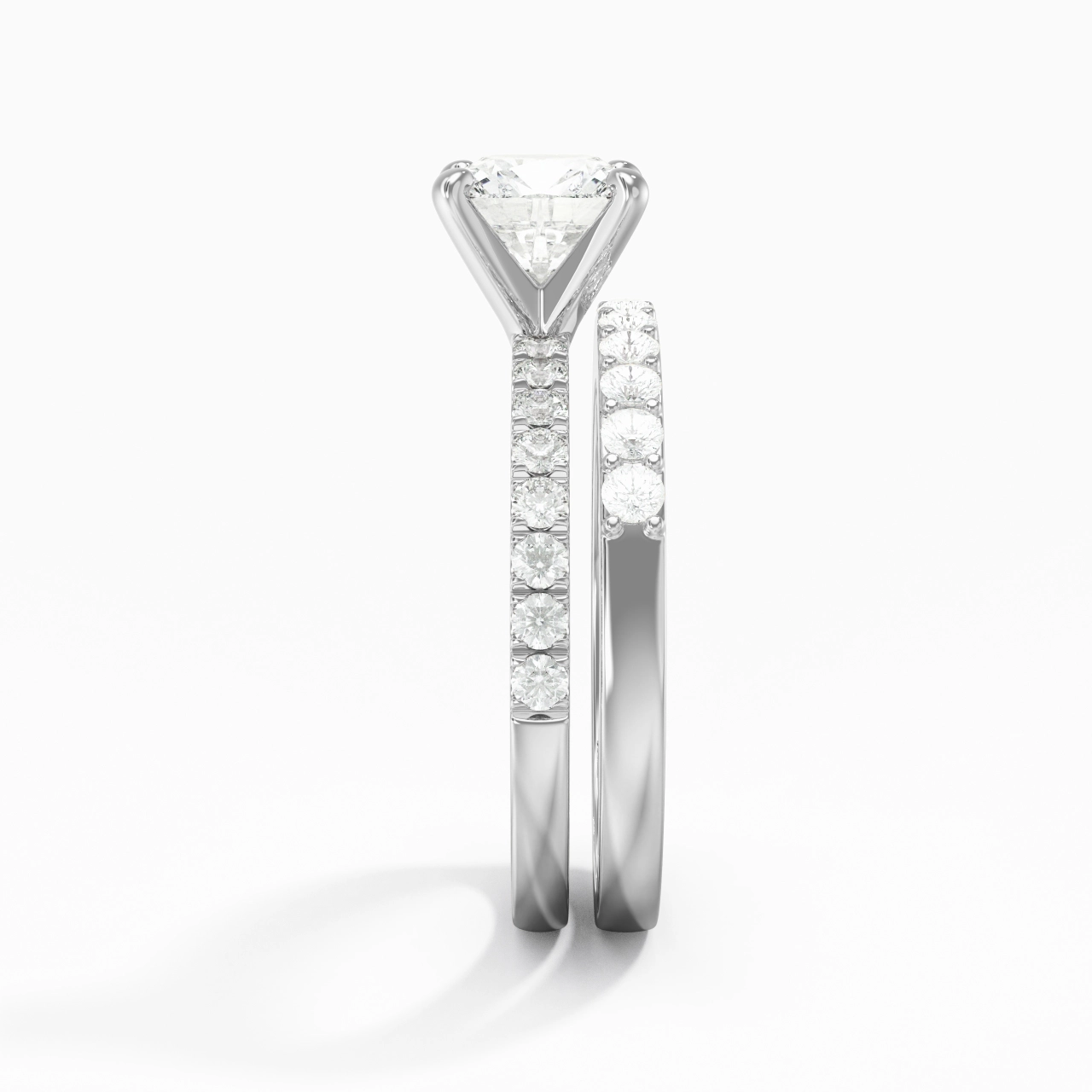 1.50ct Moissanite Wedding Ring Set 925 Sterling Silver