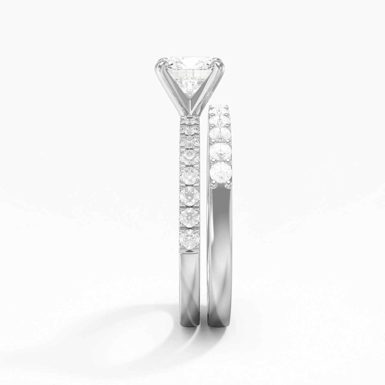 1.00ct Moissanite Wedding Ring Set 925 Sterling Silver
