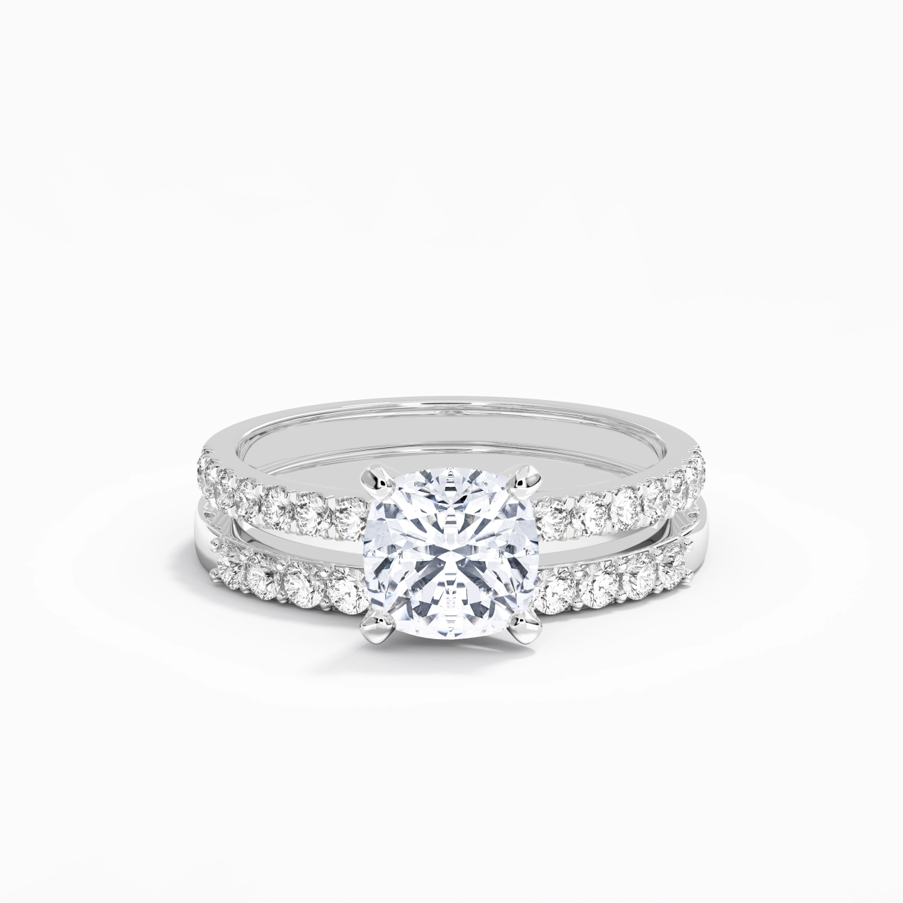 2.00ct Moissanite Wedding Ring Set 925 Sterling Silver