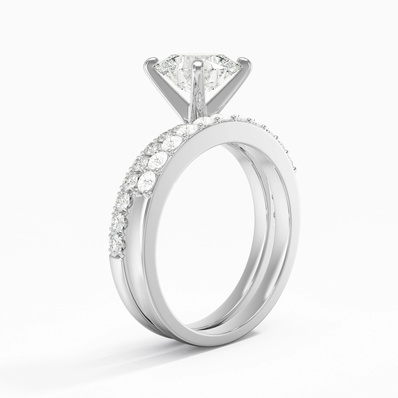 2.00ct Moissanite Wedding Ring Set 925 Sterling Silver