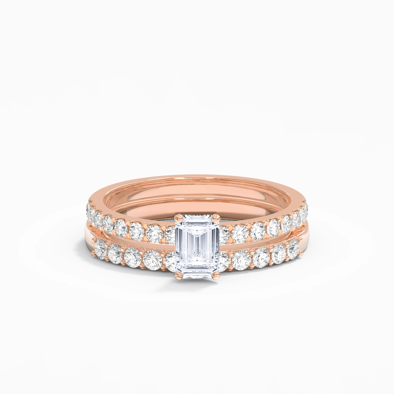 0.80ct Moissanite Wedding Ring Set 925 Sterling Silver