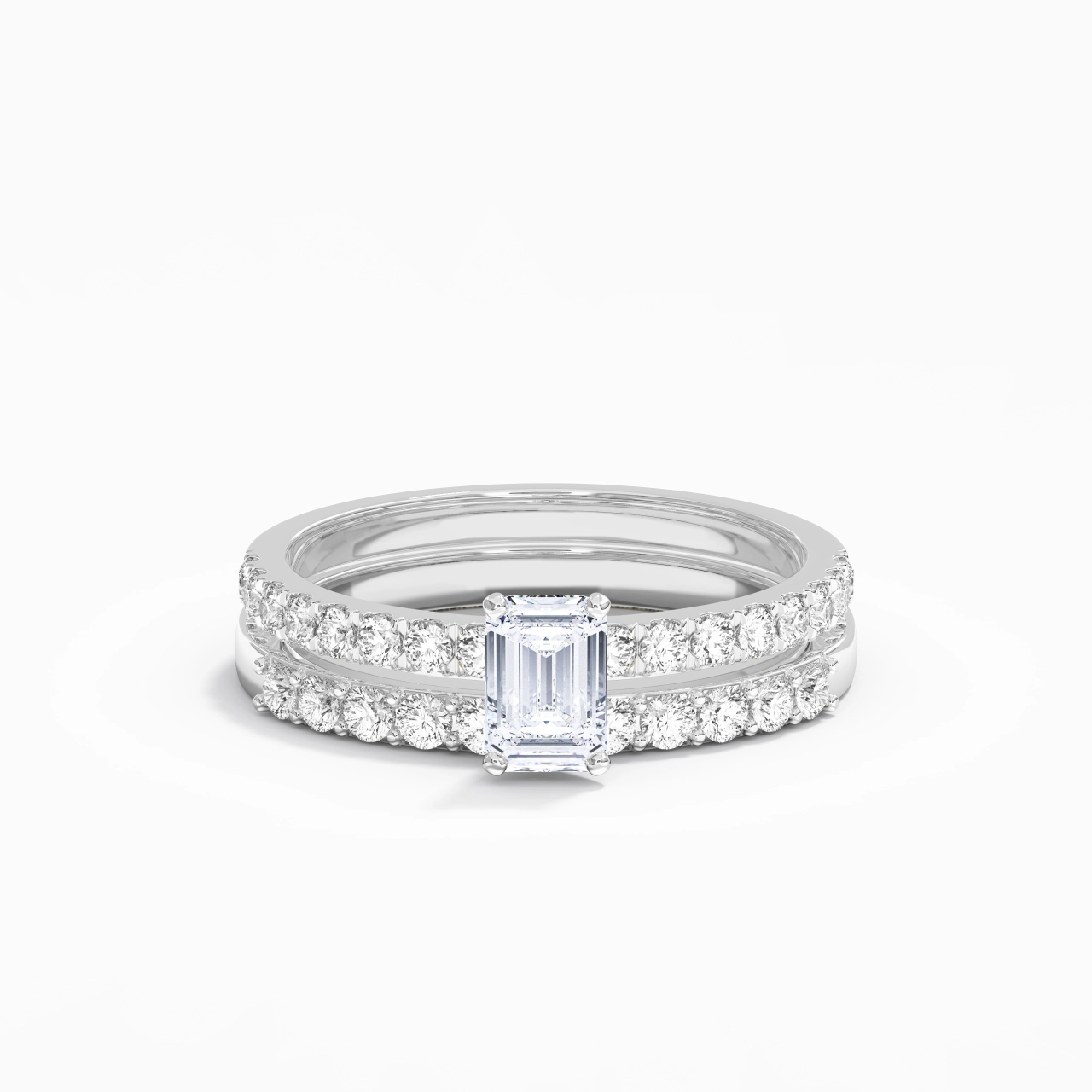 0.80ct Moissanite Wedding Ring Set 925 Sterling Silver